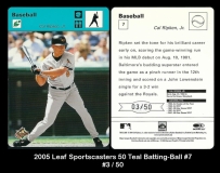 2005 Leaf Sportscasters 50 Teal Batting-Ball #7