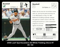 2005 Leaf Sportscasters 50 White Fielding-Glove #7