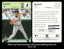 2005 Leaf Sportscasters 55 Green Batting-Glove #7