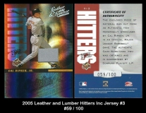 2005 Leather and Lumber Hitters Inc Jersey #3