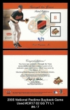 2005 National Pastime Buyback Game Used #CR17