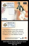 2005 National Pastime Buyback Game Used #CR4 00 SB GC