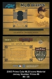 2005 Prime Cuts MLB Icons Material Jersey Number Prime #9