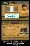 2005 Prime Cuts MLB Icons Signature Material Jersey Number #9