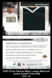2005 Prime Patches Major League Materials Jumbo Swatch Prime #36