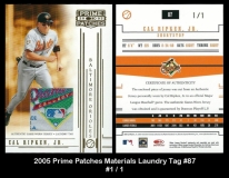 2005 Prime Patches Materials Laundry Tag #87