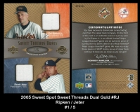 2005 Sweet Spot Sweet Threads Dual Gold #RJ