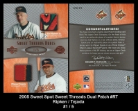 2005 Sweet Spot Sweet Threads Dual Patch #RT