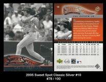2005 Sweet Spot Classic Silver #10