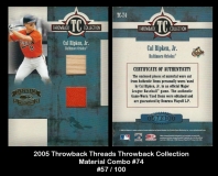 2005 Throwback Threads Throwback Collection Material Combo #74