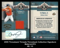 2005 Throwback Threads Throwback Collection Signature Material #74