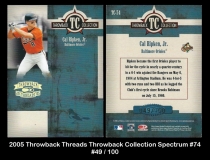 2005 Throwback Threads Throwback Collection Spectrum #74