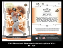 2005 Throwback Threads Gold Century Proof #261