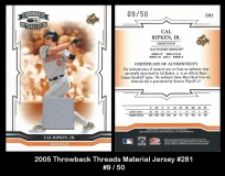 2005 Throwback Threads Material Jersey #281