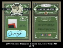 2005 Timeless Treasures Material Ink Jersey Prime #50
