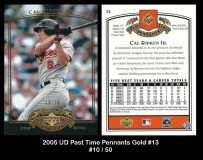 2005 UD Past Time Pennants Gold #13