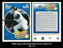 2005 Upper Deck Baseball Heroes Blue #13