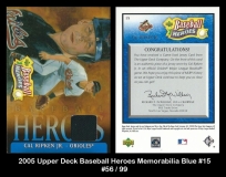 2005 Upper Deck Baseball Heroes Memorabilia Blue #15