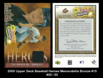 2005 Upper Deck Baseball Heroes Memorabilia Bronze #15