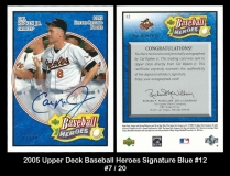 2005 Upper Deck Baseball Heroes Signature Blue #12