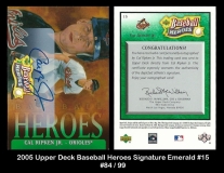 2005 Upper Deck Baseball Heroes Signature Emerald #15