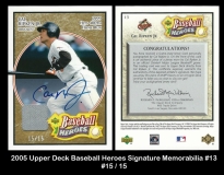 2005 Upper Deck Baseball Heroes Signature Memorabilia #13
