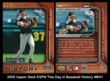2005 Upper Deck ESPN This Day in Baseball History #BH1