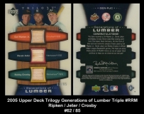 2005 Upper Deck Triology Generations of Lumber Triple #RJC