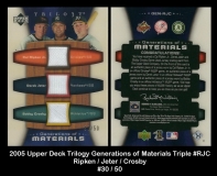 2005 Upper Deck Triology Generations of Materials Triple #RJC