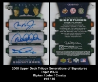 2005 Upper Deck Triology Generations of Signatures Triple #RJC