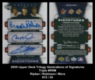 2005 Upper Deck Triology Generations of Signatures Triple #RRM