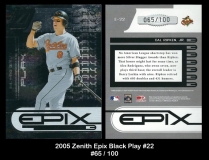 2005 Zenith Epix Black Play #22
