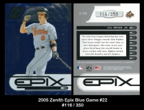 2005 Zenith Epix Blue Game #22