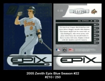 2005 Zenith Epix Blue Season #22