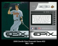 2005 Zenith Epix Emerald Game #22