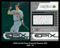 2005 Zenith Epix Emerald Season #22