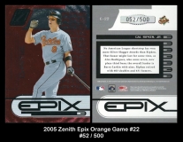 2005 Zenith Epix Orange Game #22