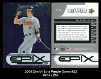 2005 Zenith Epix Purple Game #22