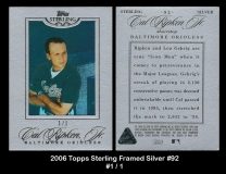 2006 Topps Sterling Framed Silver #92