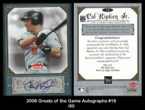 2006 Greats of the Game Autographs #19
