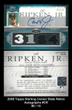 2006 Topps Sterling Career Stats Relics Autographs #CR