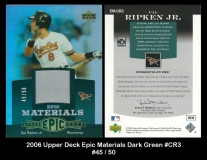 2006 Upper Deck Epic Materials Dark Green #CR3