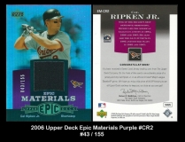 2006 Upper Deck Epic Materials Purple #CR2