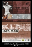 2007 SPx Iron Man Memorabilia #IM11