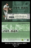 2007 SPx Iron Man Platinum #IM72 Game 779