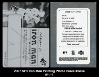 2007 SPx Iron Man Printing Plates Black #IM34
