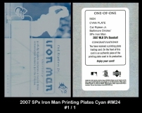 2007 SPx Iron Man Printing Plates Cyan #IM24