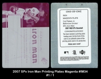 2007 SPx Iron Man Printing Plates Magenta #IM34