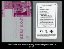 2007 SPx Iron Man Printing Plates Magenta #IM73