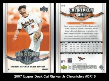 2007 Upper Deck Cal Ripken Jr Chronicles #CR15
